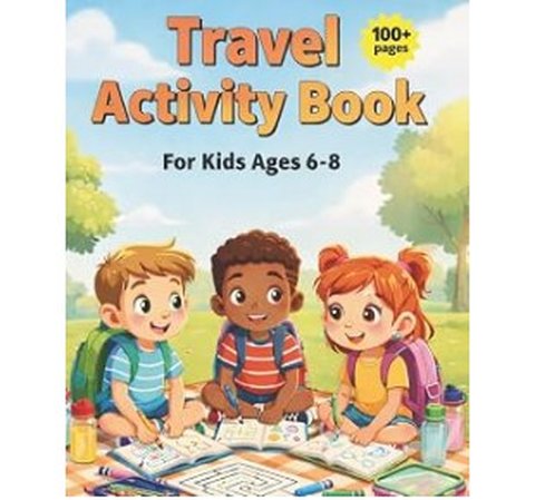 Travel Activity Book for Kids Ages 6-8 cover