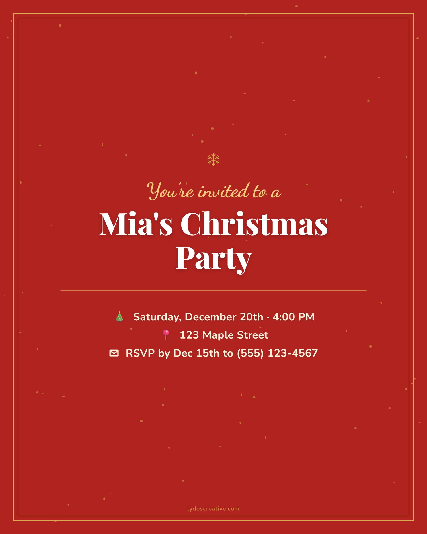 Classic Red & Gold Christmas party invitation